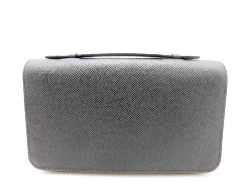 LOUIS VUITTON Zippy Long Wallet Clutch Bag Taiga Leather Ardoise